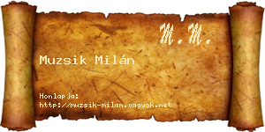 Muzsik Milán névjegykártya